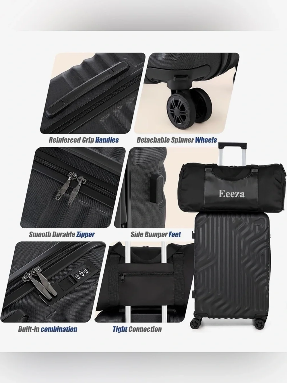 Black Hardside Spinner Carry-On Luggage Set